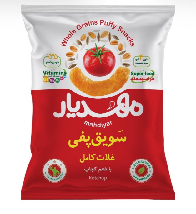 سویق پفی غلات کامل با طعم کچاپ