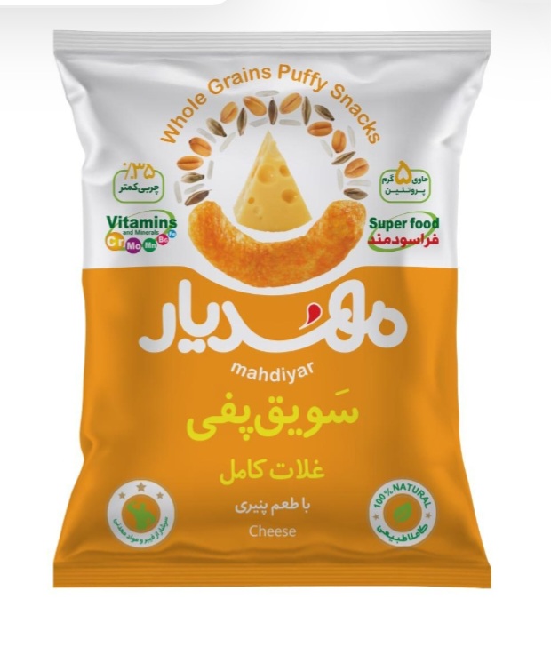 سویق پفی غلات کامل با طعم پنیری