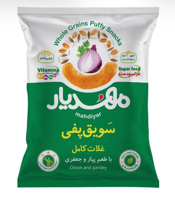 سویق پفی غلات کامل پیاز و جعفری